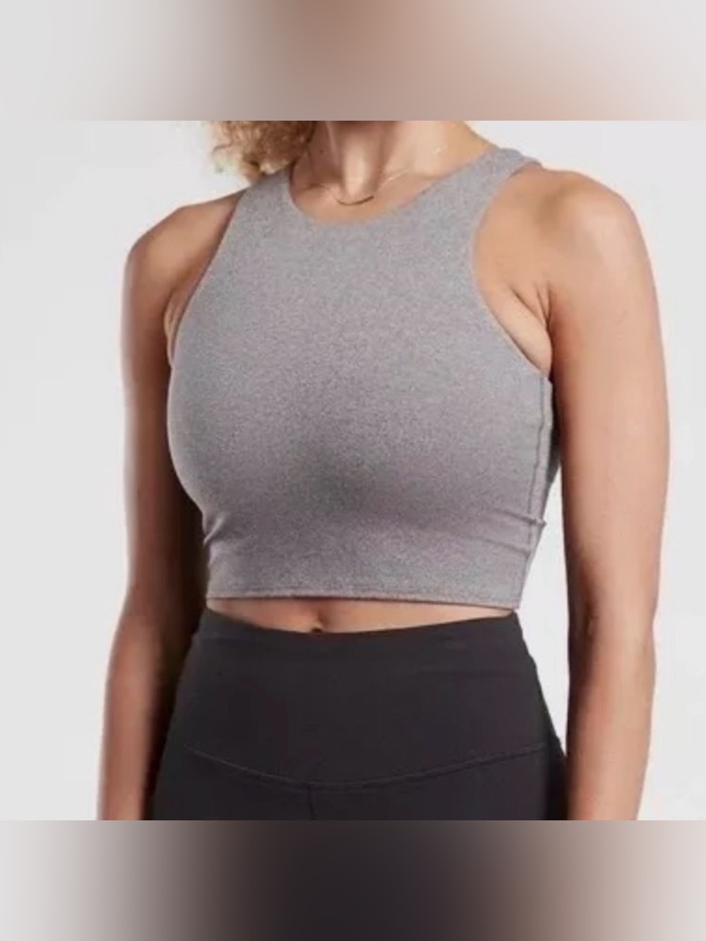 Athleta Conscious Crop Top Sports Bra - A-C Cup, Gray, Medium Workout Running